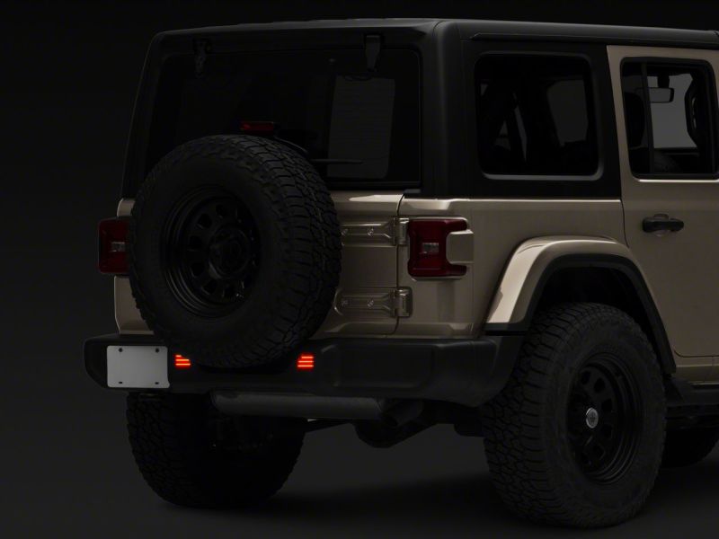 Raxiom 18-23 Jeep Wrangler JL Moab Rubicon Sahara Axial LED Rear Bumper Reflector Lights- Smoked J134141-JL J134141-JL Photo - Close Up