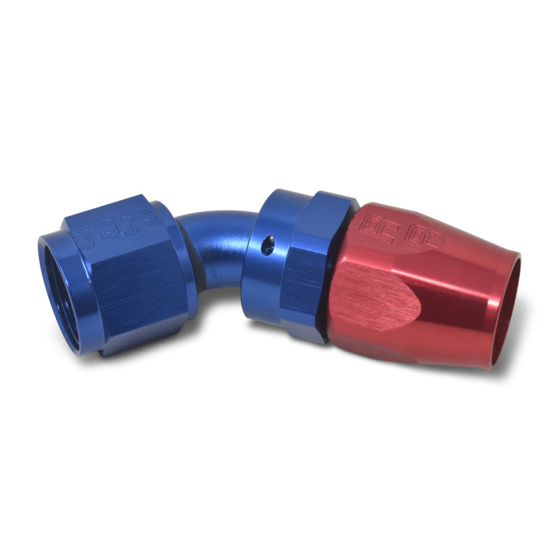Russell Full Flow 45° Swivel Style Hose End - Red / Blue 610110 Photo - out of package