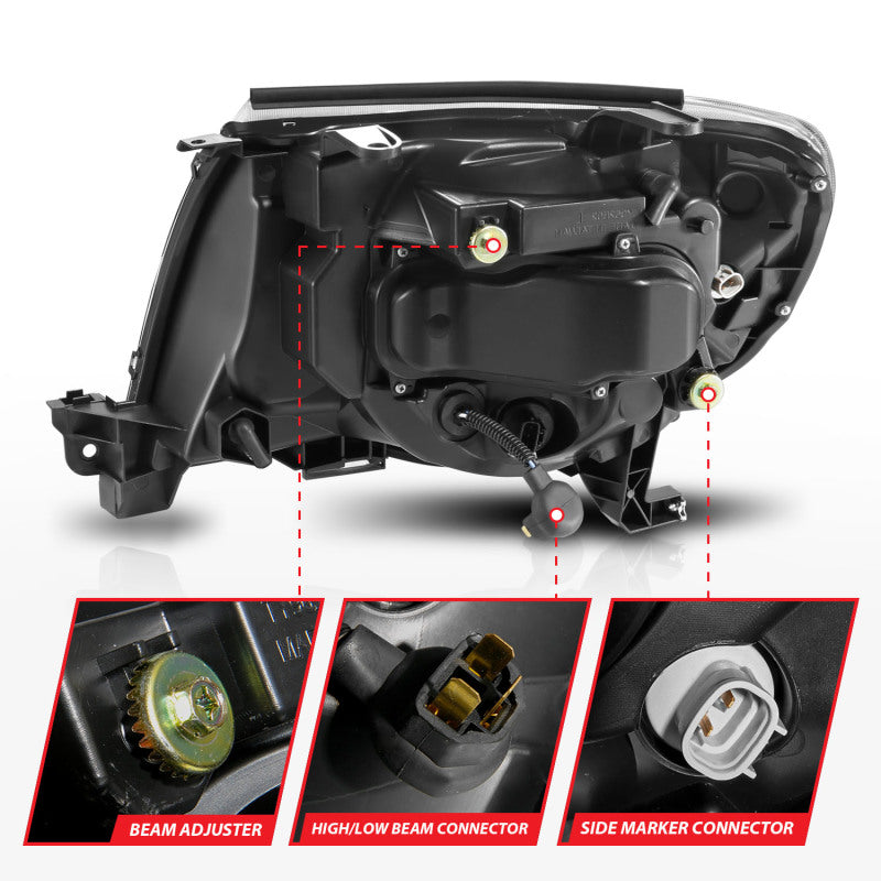 ANZO 05-11 Toyota Tacoma Projector Headlights w/Light Bar Switchback Black Housing 111564 111564 Photo - Unmounted