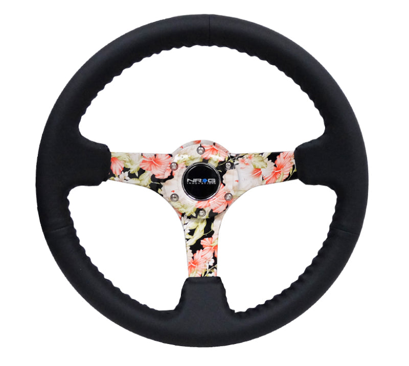 NRG Reinforced Sport Wheel, Hydro Dip Tropical Floral, 5mm Spoke, 350mm RST-036FL-R Photo - Primary