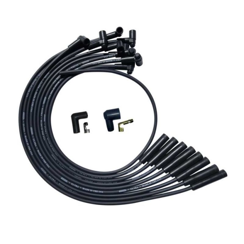 Moroso BBC Over Valve Cover Str Plug End HEI Sleeved Ultra Spark Plug Wire Set - Black 51540 51540 User 1