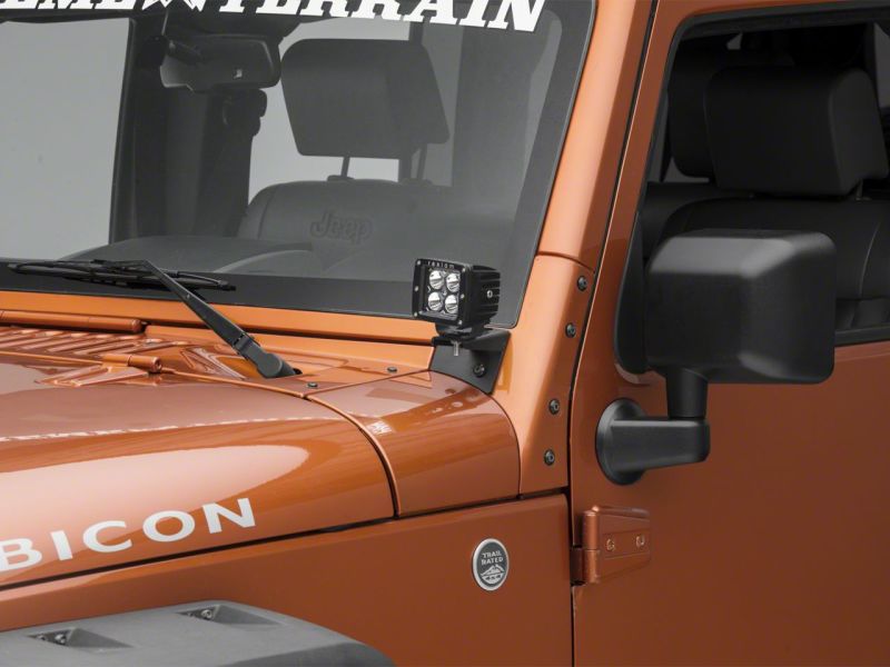 Raxiom 07-18 Jeep Wrangler JK Axial Series Windshield Pillar Mounted Light Brackets J109492 J109492 Photo - Close Up