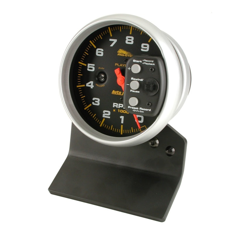 Autometer Pro-Cycle Gauge Tach 5in 9K Rpm Pedestal W/ Rpm Playback Black 19266 19266 User 2