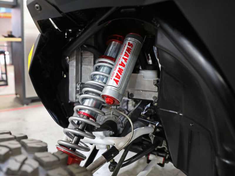 aFe 14-16 Polaris RZR 925/1000cc Sway-A-Way 2.5 Front Coilover Kit w/ PB Reservoirs and Comp Adj 851-5600-03-CA 851-5600-03-CA Photo - Mounted