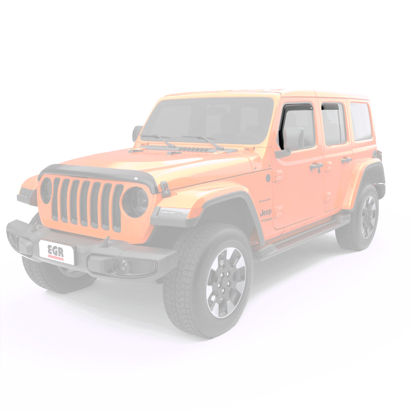 EGR 2018 jeep Wrangler JL SlimLine In-Channel WindowVisors Set of 4 - Dark Smoke 575251 575251 Photo - Mounted