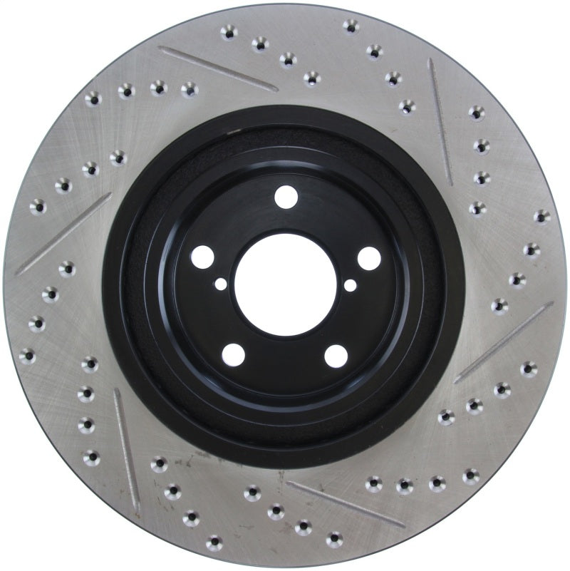 StopTech Sport Drilled/Slotted Brake Rotor; Front Right 127.47021R Photo - Unmounted