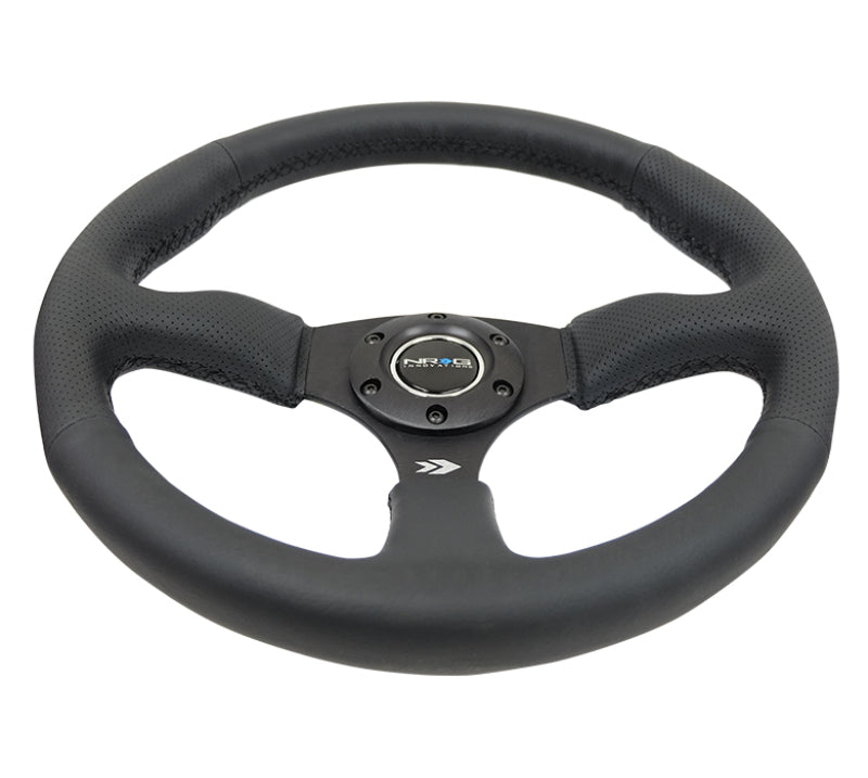 NRG Reinforced Steering Wheel- 350mm Sport Leather Racing (2.5" Deep) RST-023MB-R Photo - Primary