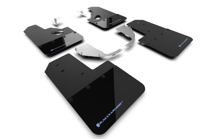 Rally Armor 21-22 Ford Bronco (Steel Bmpr + RR - NO Rptr/Sprt) Blk Mud Flap w/Area Blue Logo MF85-RR-ST-ABL MF85-RR-ST-ABL Photo - Primary