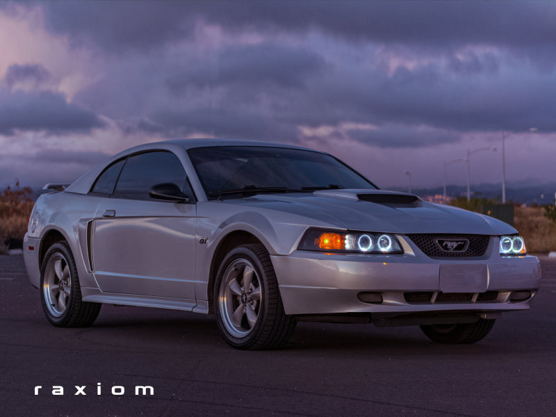 Raxiom 99-04 Ford Mustang Dual LED Halo Projector Headlights- Black Housing (Smoked Lens) 49113 49113 Photo - Close Up