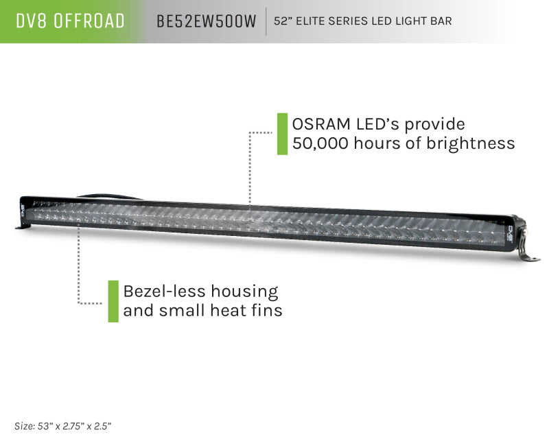 DV8 Offroad 52in Elite Series Light Bar 500W LED - Black BE52EW500W BE52EW500W User 7
