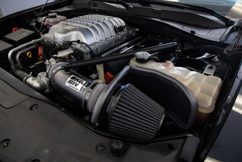 K&N Engineering K&N 17-23 Dodge Charger/Challenger Hellcat SC 6.2L V8 DRYFLOW Performance Air Intake System 30-2553TTK 30-2553TTK Photo - Mounted