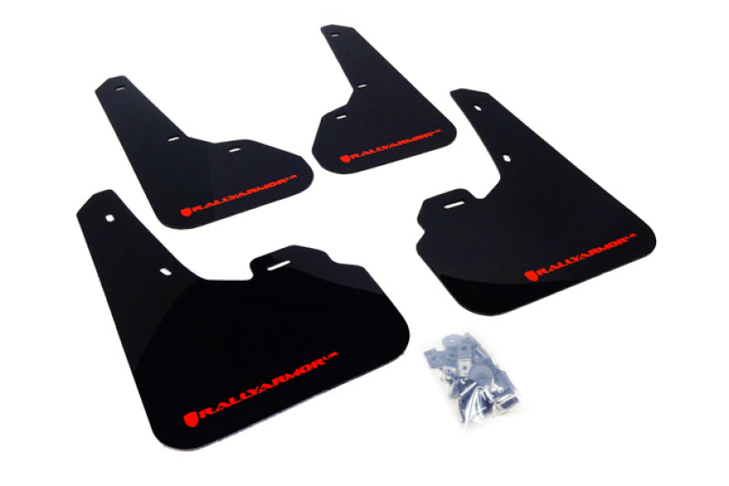 Rally Armor 2010-13 Mazda3/Spd3 Mud flap Red logo MF17-UR-BLK/RD Photo - Primary