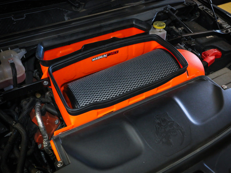 aFe 21-23 RAM 1500 TRX V8-6.2L SC Magnum FORCE Stage2 Orange Edition Cold Air Intake System w/Pro 5R 54-13072KN 54-13072KN Photo - Mounted