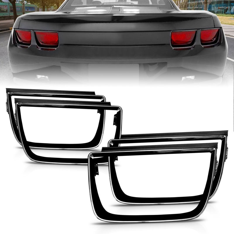 Anzo 2010-2013 Chevrolet Camaro Taillight Bezels - 4pc Gloss Black 351002 Photo - Primary