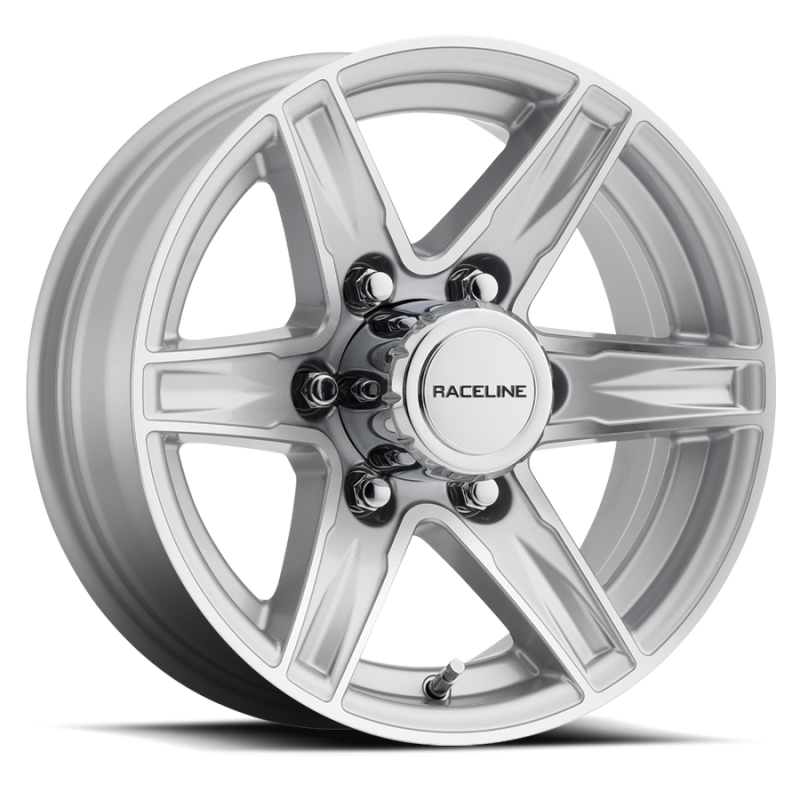 Raceline 810S Stylus 16x6in / 8x165.1 BP / 0mm Offset / 4.90mm Bore - Silver & Machined Wheel 810S-66080 810S-66080 Photo - Primary