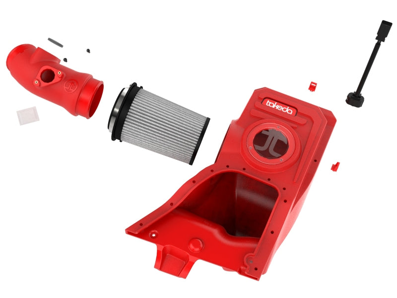 aFe 23-24 Honda Civic Type R Takeda Momentum Red Edition Cold Air Intake System w/ Pro DRY S Filter 56-70062DR 56-70062DR Photo - Unmounted