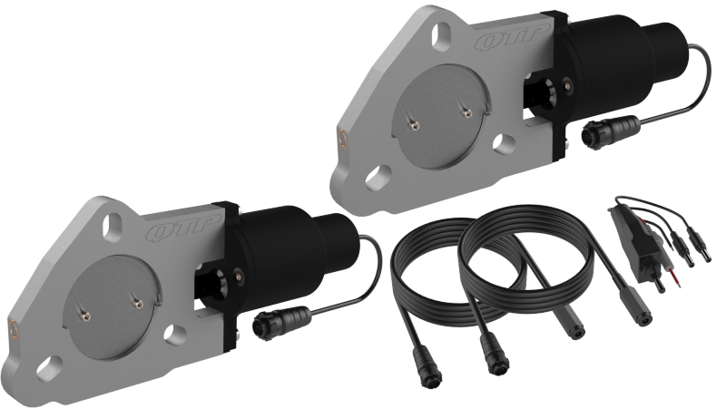 QTP 2.25in Bolt-On QTEC Dual Electric Cutout Valves - Pair QTEC45 QTEC45 Photo - Primary