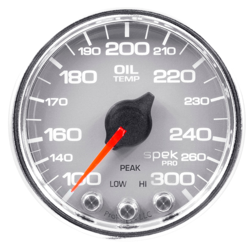 Autometer Spek-Pro Gauge Oil Temp 2 1/16in 300f Stepper Motor W/Peak & Warn Slvr/Chrm P32221 P32221 User 1