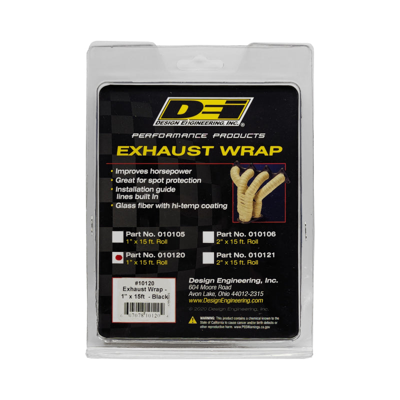 DEI Exhaust Wrap 1in x 15ft - Black 10120 10120 Photo - in package