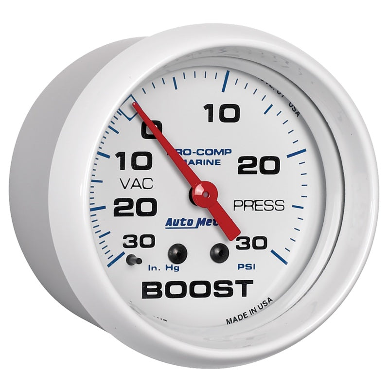 Autometer Marine White Series; Vacuum/Boost Gauge; Mechanical 200775 User 3