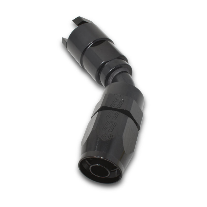 Russell 45° EFI SAE Female Quick-Disconnect Hose Ends (Black Finish) 611213 Photo - out of package