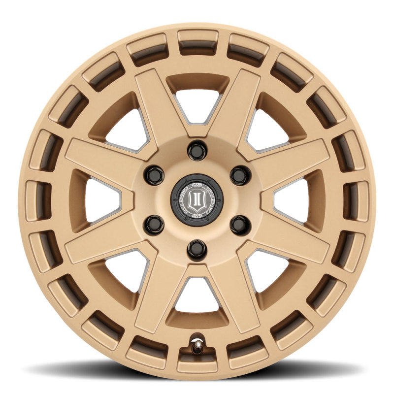 ICON Compass 17x8.5 5x5 -6mm Offset 4.5in BS Satin Brass Wheel 3217857345BS 3217857345BS Photo - Close Up