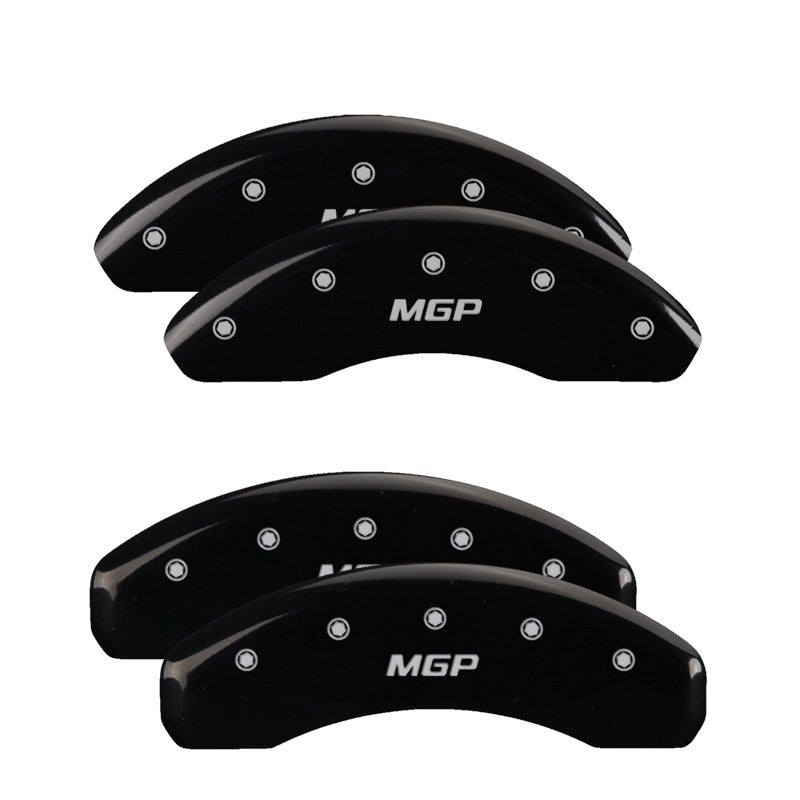 MGP 4 Caliper Covers Engraved Front & Rear MGP Black finish silver ch 16229SMGPBK 16229SMGPBK Photo - Primary