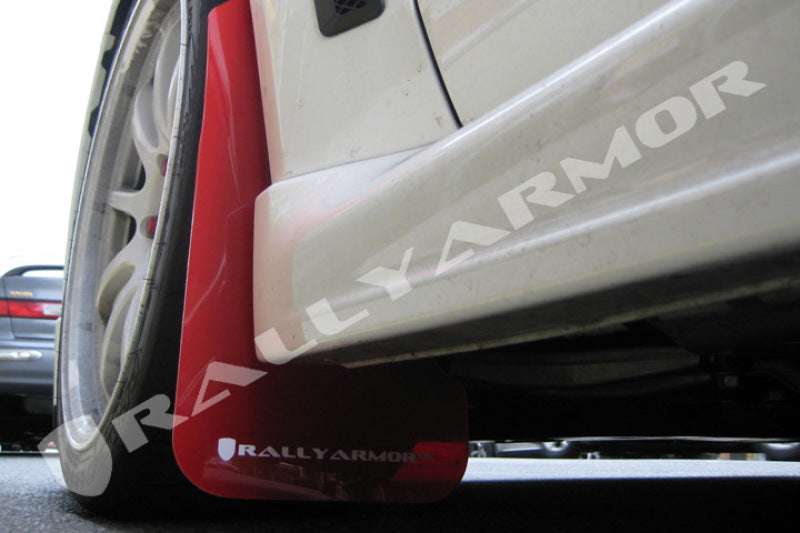 Rally Armor 08+ EVO X RED UR Mud flap White logo MF10-UR-RD/WH User 1