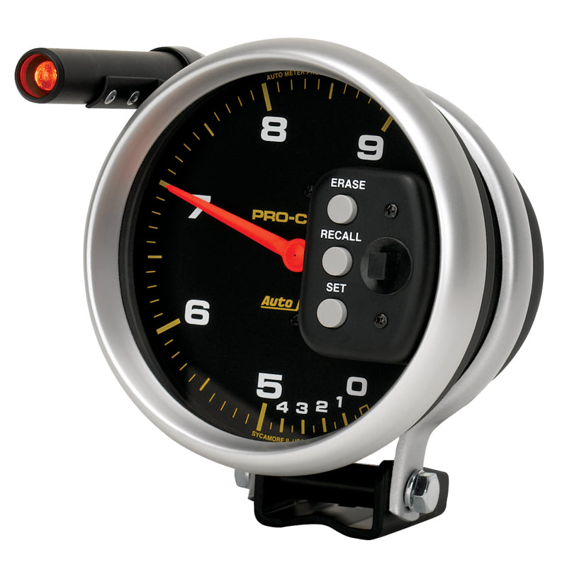 Autometer Gauge, Tach, 5", 9k Rpm, Pedestal Dual Range w/ Quick Lite & Peak Memo 6852 User 3