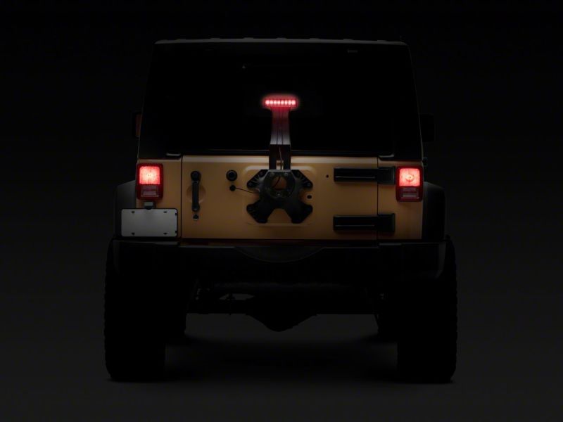 Raxiom 07-18 Jeep Wrangler JK Axial Series Hyper Flash LED Third Brake Light- Smoked J137871 J137871 Photo - Close Up