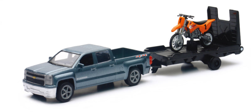 New Ray Toys Chevy Silverado Pickup with Dirt Bike/ Scale - 1:43 19535A