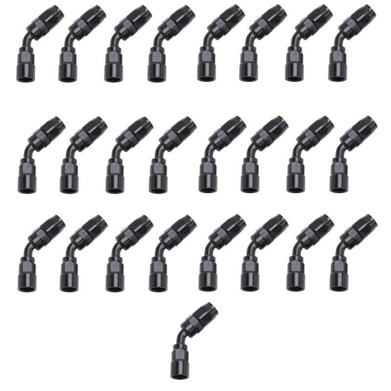 Russell -16 AN Full Flow 45° Hose Ends - Black 610135 Photo - Primary