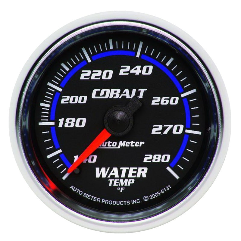 Autometer Gauge, Water Temp, 2 1/16", 140-280 deg. F, Mechanical, Cobalt 6131 Photo - Primary