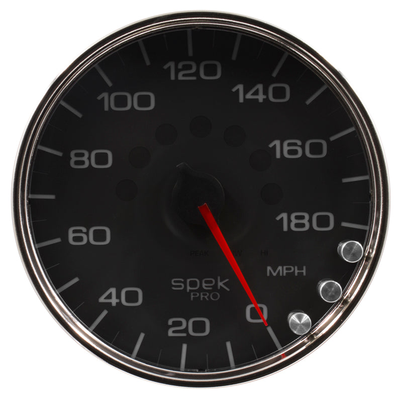 Autometer Spek-Pro Gauge Speedometer 5in 180 Mph Elec. Programmable Black/Chrome P23031 P23031 User 2