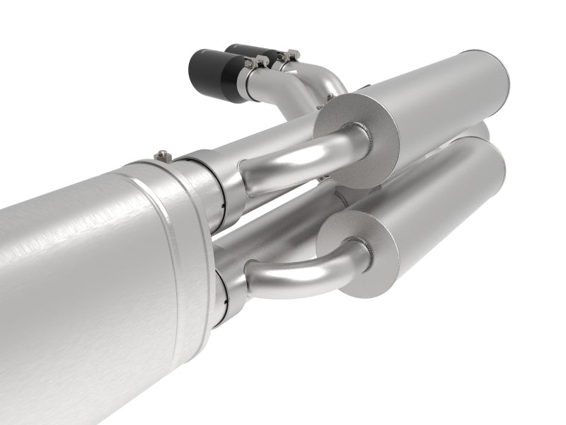 aFe Rebel Series 3in 409 SS Cat-Back Exhaust w/ Black Tips 17-20 Ford F-250/F350 V8 6.2L/7.3L 49-43117-b 49-43117-b Photo - Close Up