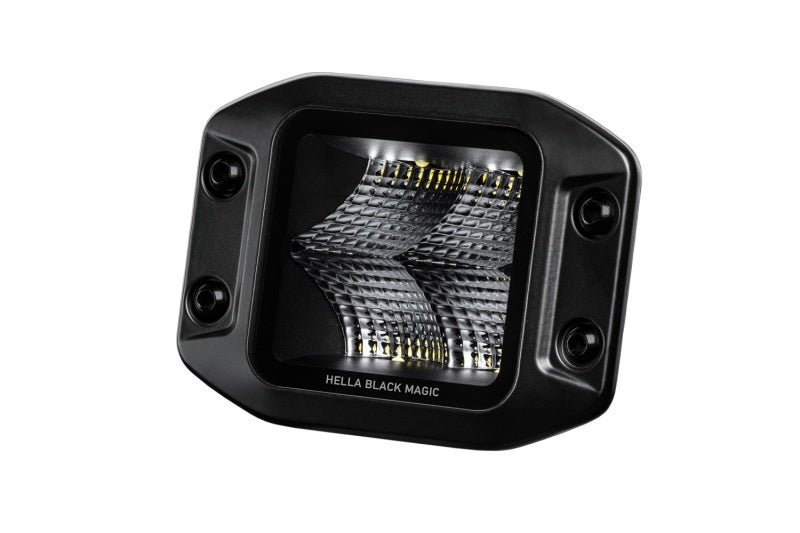 Hella Universal Black Magic 3.2in L.E.D. Cube Kit - Flood Beam (Flush Mount) 358176831 358176831 Photo - Unmounted