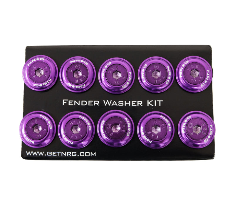 NRG Fender Washer Kit w/Color Matched M6 Bolt Rivets For Plastic (Purple) - Set of 10 FW-150PP FW-150PP Photo - Primary
