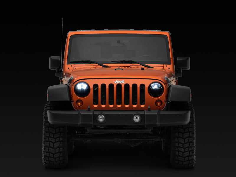 Raxiom 97-18 Jeep Wrangler TJ/JK Axial Series LED Headlights- Black Housing (Clear Lens) J108039 J108039 Photo - Close Up