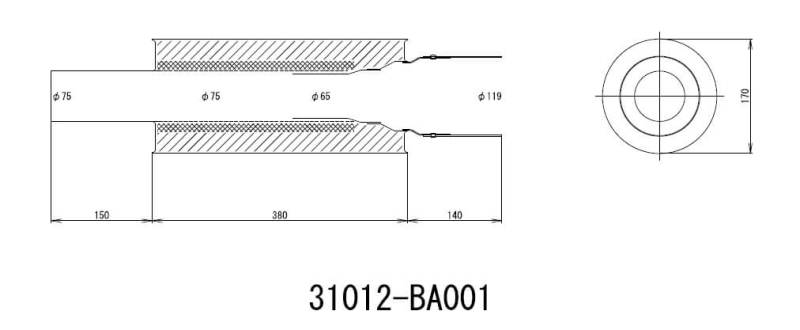 HKS Universal Carbon-Ti Cat-Back Exhaust - 170mm Shell/75mm Diameter 31012-BA001 Photo - Primary