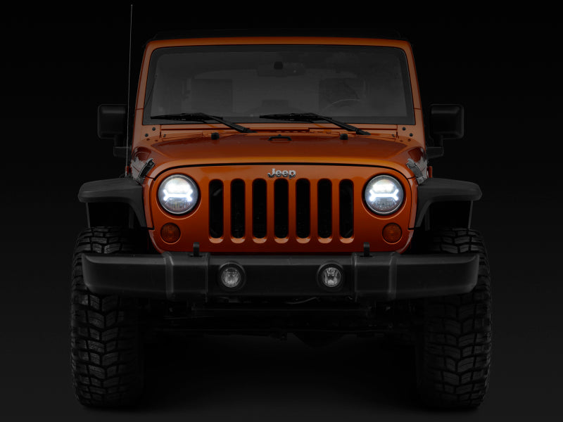 Raxiom 07-18 Jeep Wrangler JK LED Halo Headlights- Black Housing (Clear Lens) J123773 J123773 Photo - Close Up