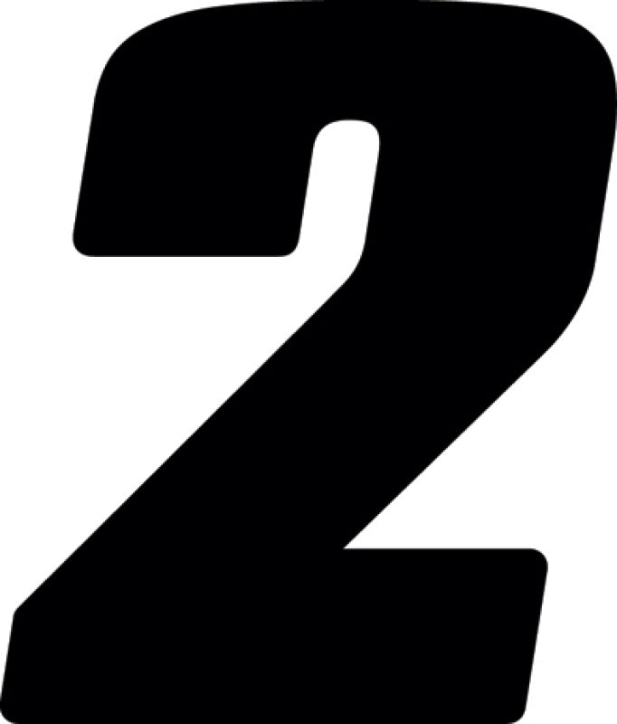 Hardline Dirt Digits 3pk 5.5 in. - High Gloss Number 2 - Black DD53B-2 DD53B-2 Photo - Primary