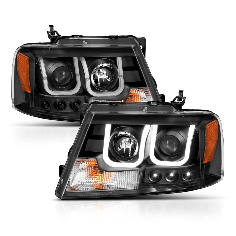 Anzo 2004-2008 Ford F-150 Projector Headlights w/ U-Bar Black 111288 Photo - Unmounted