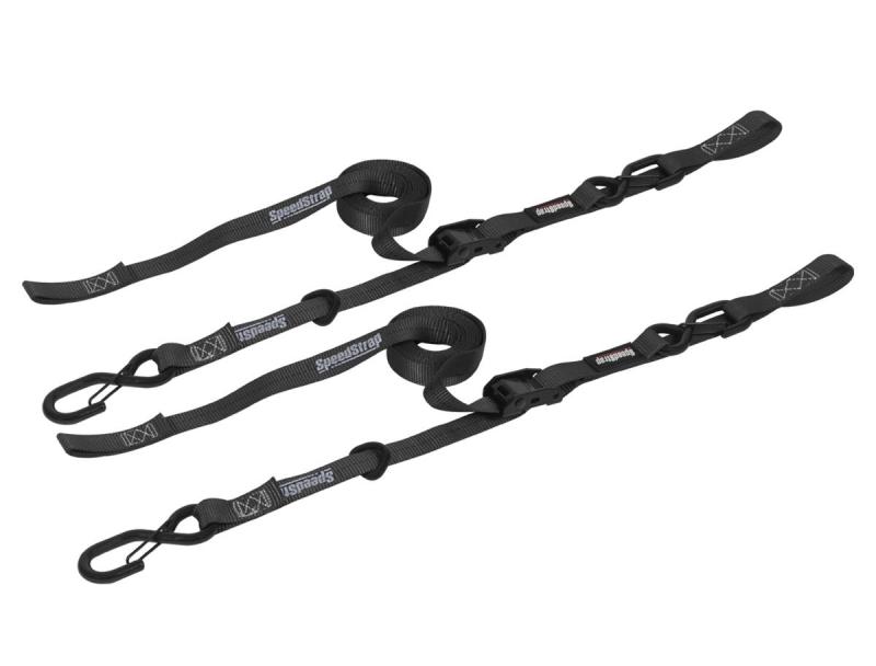 SpeedStrap 1In x 10Ft Cam-Lock Tie Down with Snap S-Hooks and Soft-Tie (2 Pack) - Black 13801-2 13801-2 User 1