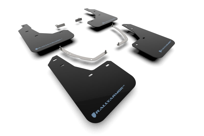 Rally Armor 2025 Hyundai Ioniq 5 PE Black UR Mud Flap w/ Performance Blue Logo MF137-UR-BLK-PBL MF137-UR-BLK-PBL Photo - Primary