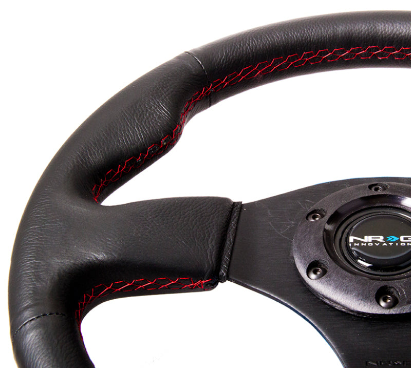 NRG Reinforced Steering Wheel- 320mm Sport Leather Steering Wheel RST-012R-RS Photo - Primary