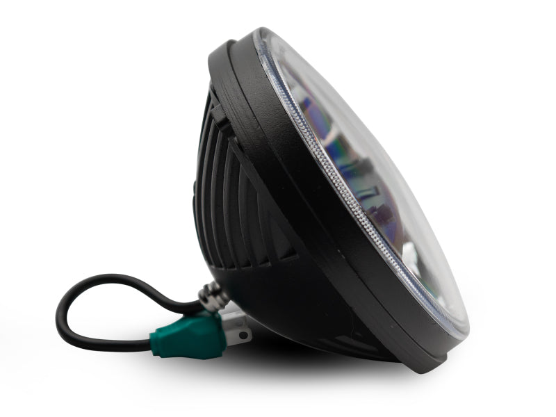 Raxiom 97-18 Jeep Wrangler TJ/JK Axial Series LED Headlights- Black Housing (Clear Lens) J108039 J108039 Photo - Close Up