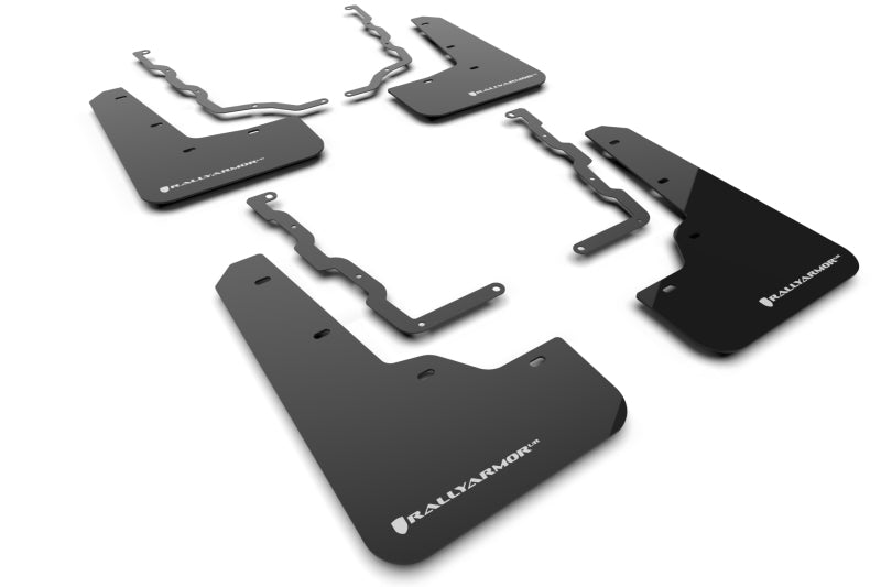 Rally Armor 20-22 Ford Puma ST Black Mud Flap w/ White Logo MF86-UR-BLK-WH MF86-UR-BLK-WH Photo - Primary