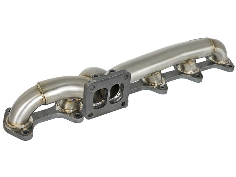aFe Twisted Steel Header Turbo Manifold, 304 Stainless steel w/ T4 flange 48-32018 Photo - Unmounted