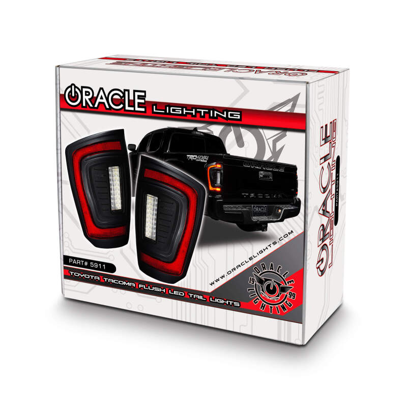 ORACLE Lighting 16-23 Gen 3 Toyota Tacoma Black Series Flush Style LED Tail Lights 5911-504-T 5911-504-T Photo - in package