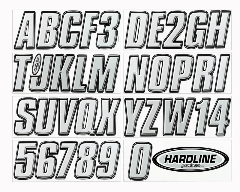 Hardline Boat Lettering Registration Kit 3 in. - 800 Silver/Black SIBLK800 SIBLK800 Photo - Primary